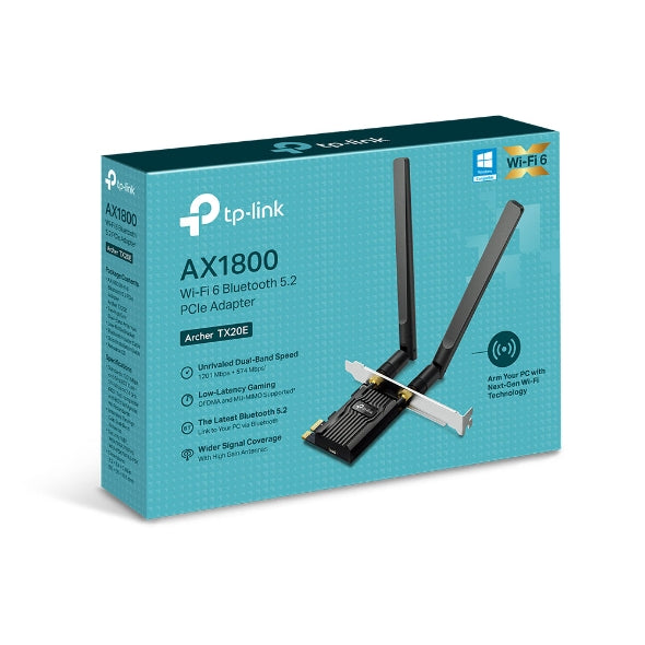 Adaptador PCIe TP-Link TX20E AX1800 (Wi-Fi 6, Bluetooth 5.2)