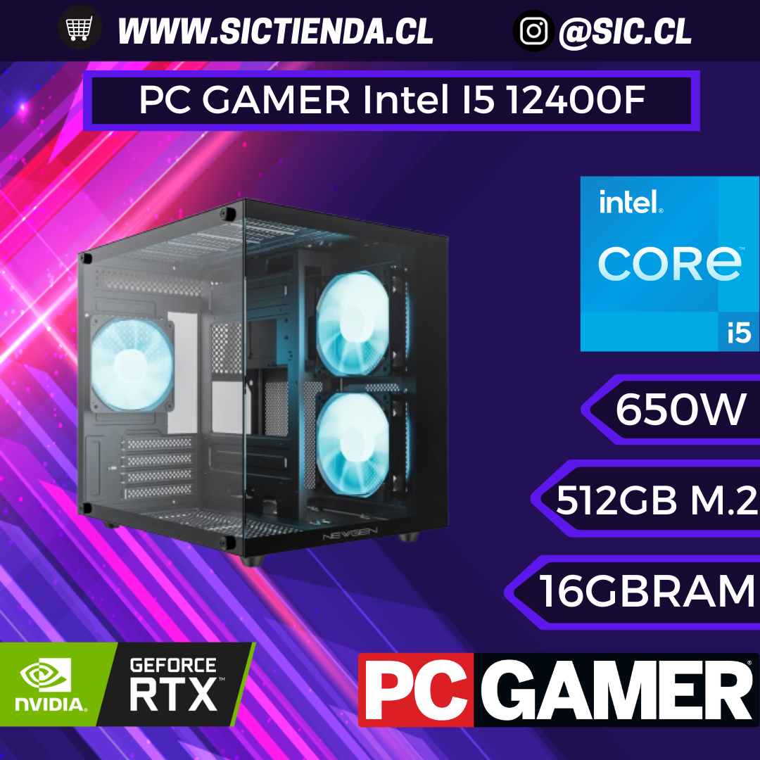 PC GAMER RTX 3060 12GB, Intel I5 12400F, 16GB RAM, M.2 512GB ARMADO 2-3 DÍAS