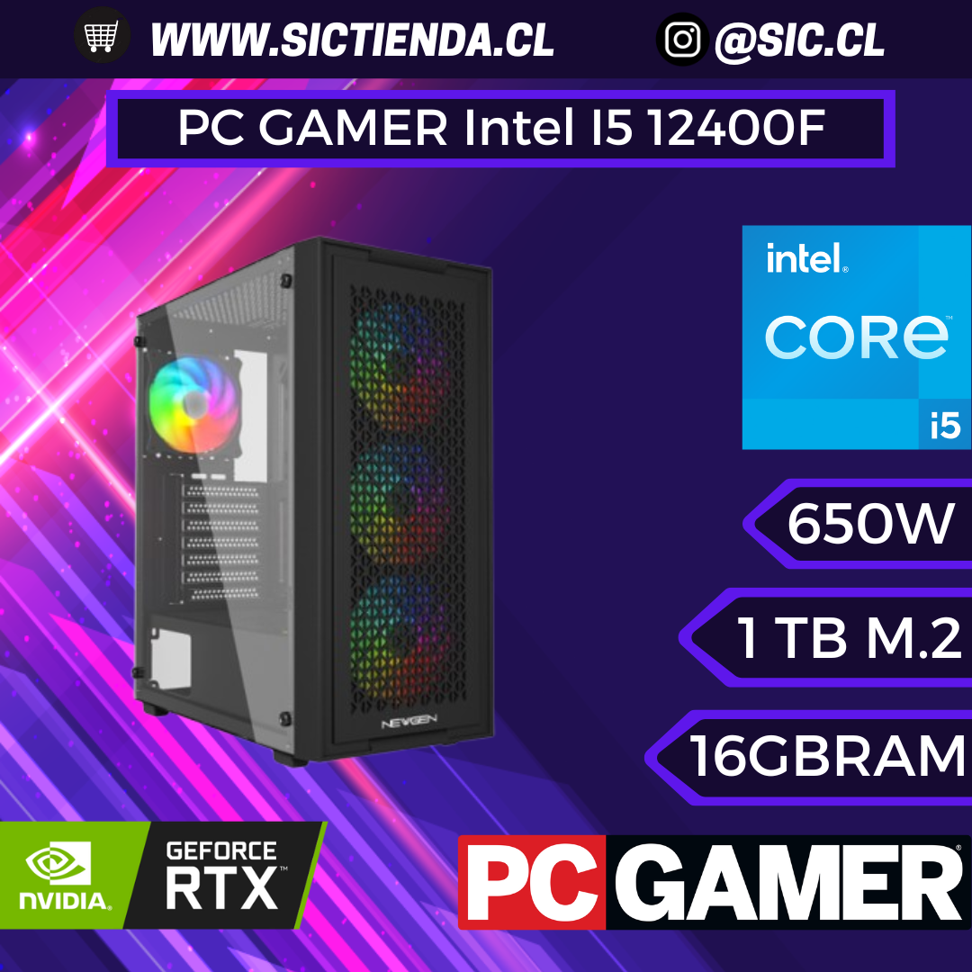 PC GAMER RTX 5060, Intel I5 12400F, 16GB RAM DDR5, 1TB M2 ARMADO 2-3 DÍAS