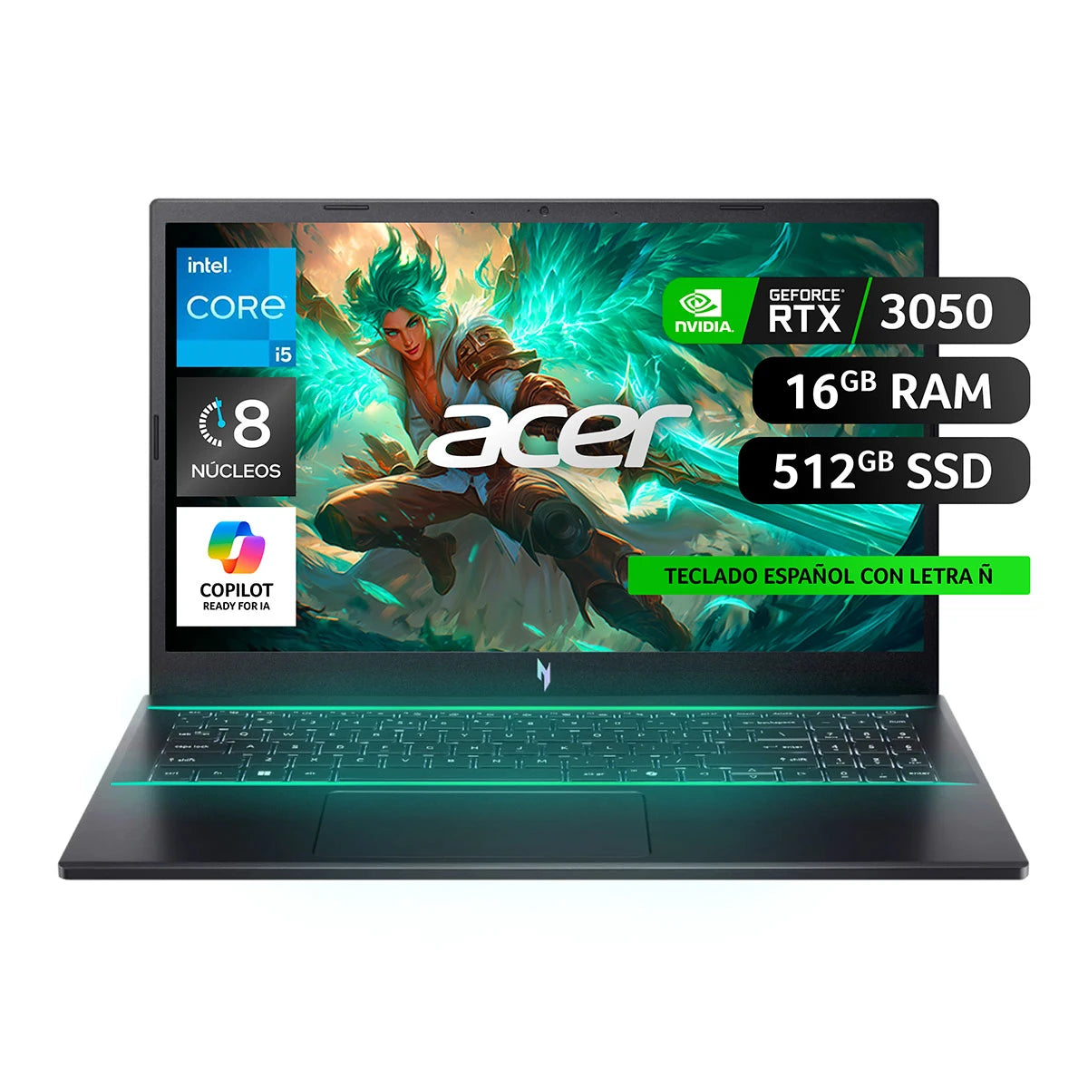 ACER NITRO V ANV15-51-53TQ-1 INTEL CORE I5 16 GB RAM 512 GB SSD NVIDIA RTX 3050 15.6 OPEN BOX