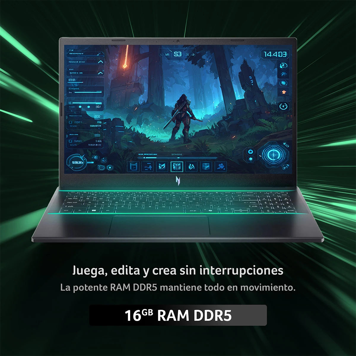 ACER NITRO V ANV15-51-53TQ-1 INTEL CORE I5 16 GB RAM 512 GB SSD NVIDIA RTX 3050 15.6 OPEN BOX