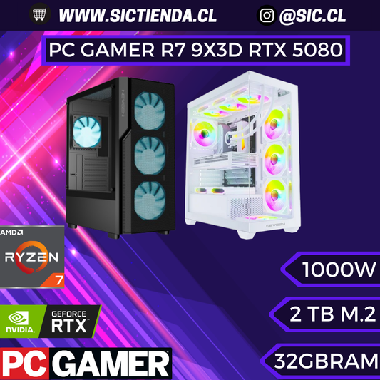 PC GAMER RTX 5080, AMD Ryzen 7 9800X3D, 32GB DDR5, 2TB M.2 – ARMADO 4-5 DÍAS
