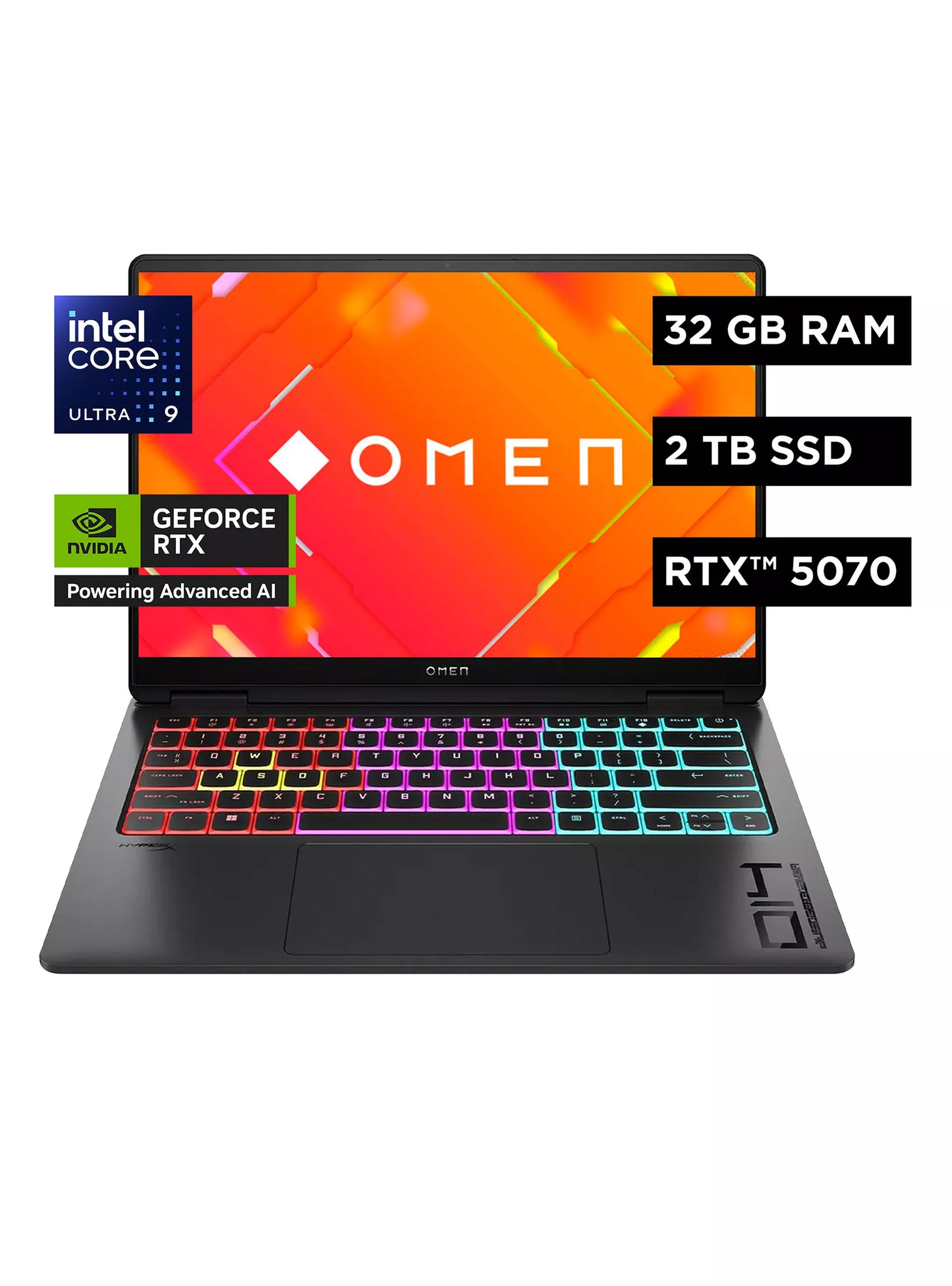 HP Omen 14-fb1002la Intel Core Ultra 9 285H RAM 32GB LPDDR5X 7500 MHz NVIDIA GeForce RTX 5070 8GB 2TB SSD