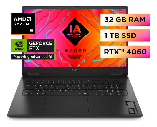 HP Omen 17-db0009la AMD Ryzen 9 8945HS RAM 32GB DDR5-5600 NVIDIA GeForce RTX 4060 8GB 1TB SSD