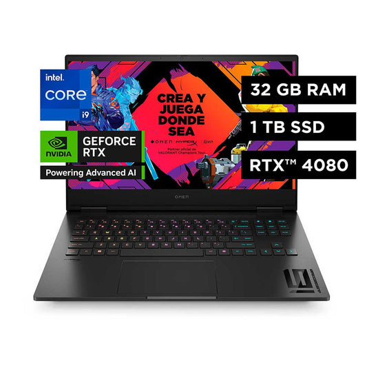 HP Omen 16-wf1001la Intel Core i9-14900HX 32GB DDR5 NVIDIA GeForce RTX 4080 12GB GDDR6 1TB SSD Pantalla 16,1" QHD 2560 × 1440 240Hz