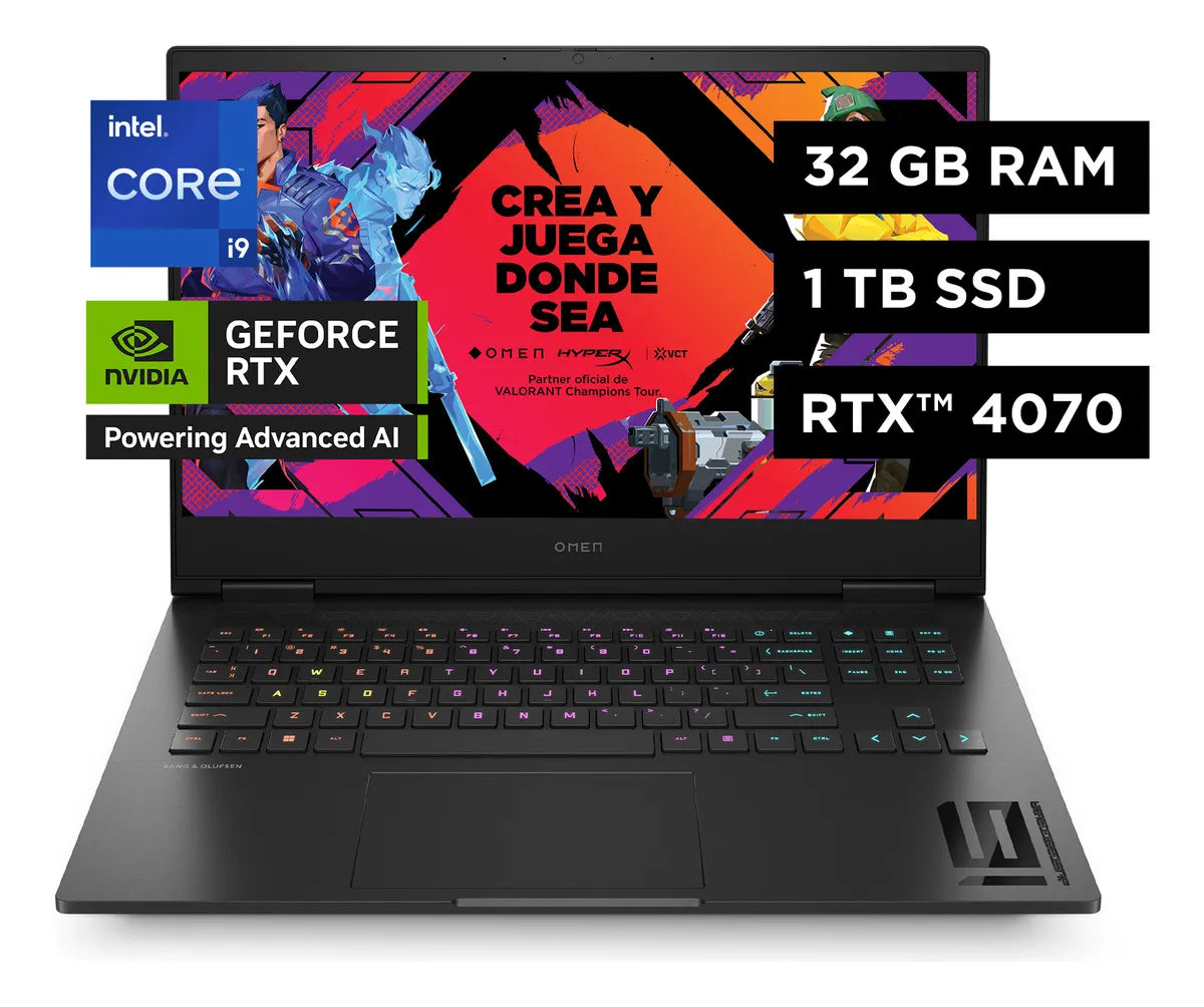 HP Omen 16-wf1000la Intel Core i9-14900HX RAM 32GB DDR5 NVIDIA GeForce RTX 4070 8GB 1TB SSD