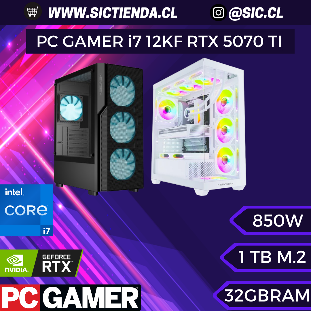 PC GAMER RTX 5070 Ti, Intel Core i7-12700KF, 32GB RAM DDR5, 1TB M.2 – ARMADO 4-5 DÍAS