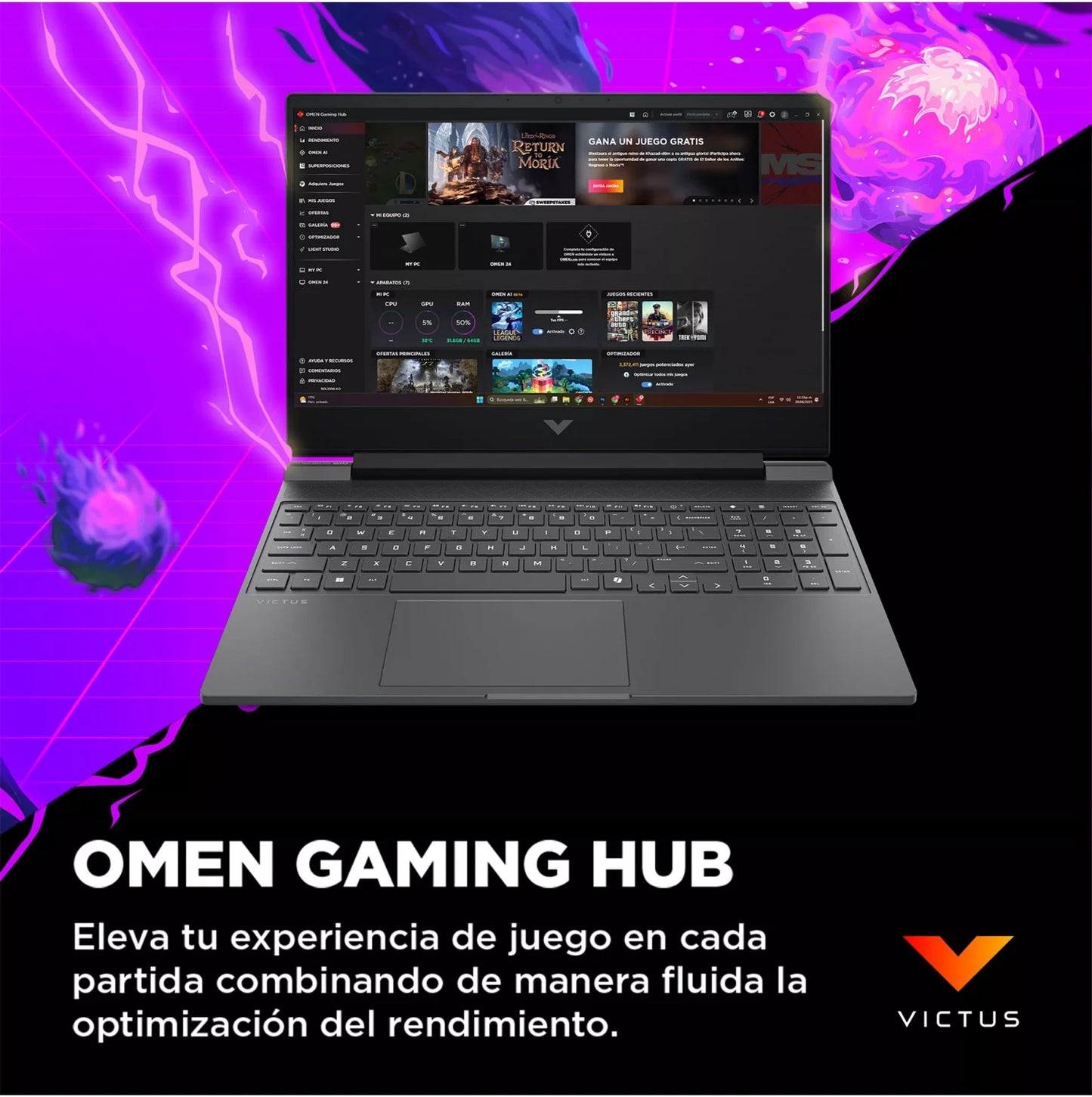 HP Victus 15-fa2019la - Intel Core i7 - NVIDIA GeForce RTX 3050 - 16GB RAM - 1TB SSD