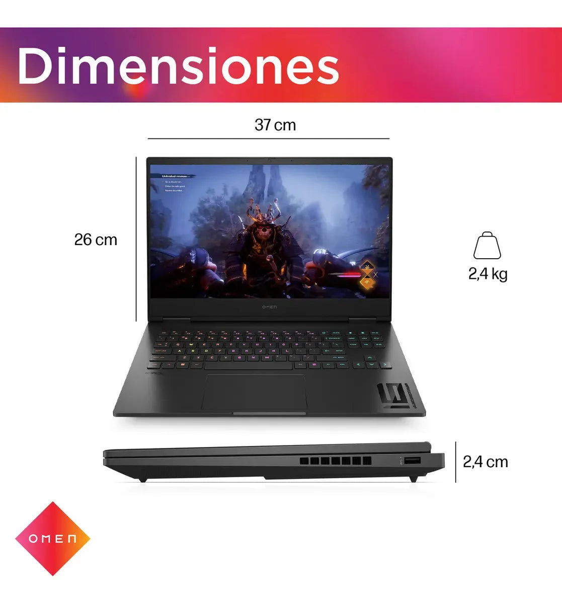 HP Omen 16-wf1001la Intel Core i9-14900HX 32GB DDR5 NVIDIA GeForce RTX 4080 12GB GDDR6 1TB SSD Pantalla 16,1" QHD 2560 × 1440 240Hz