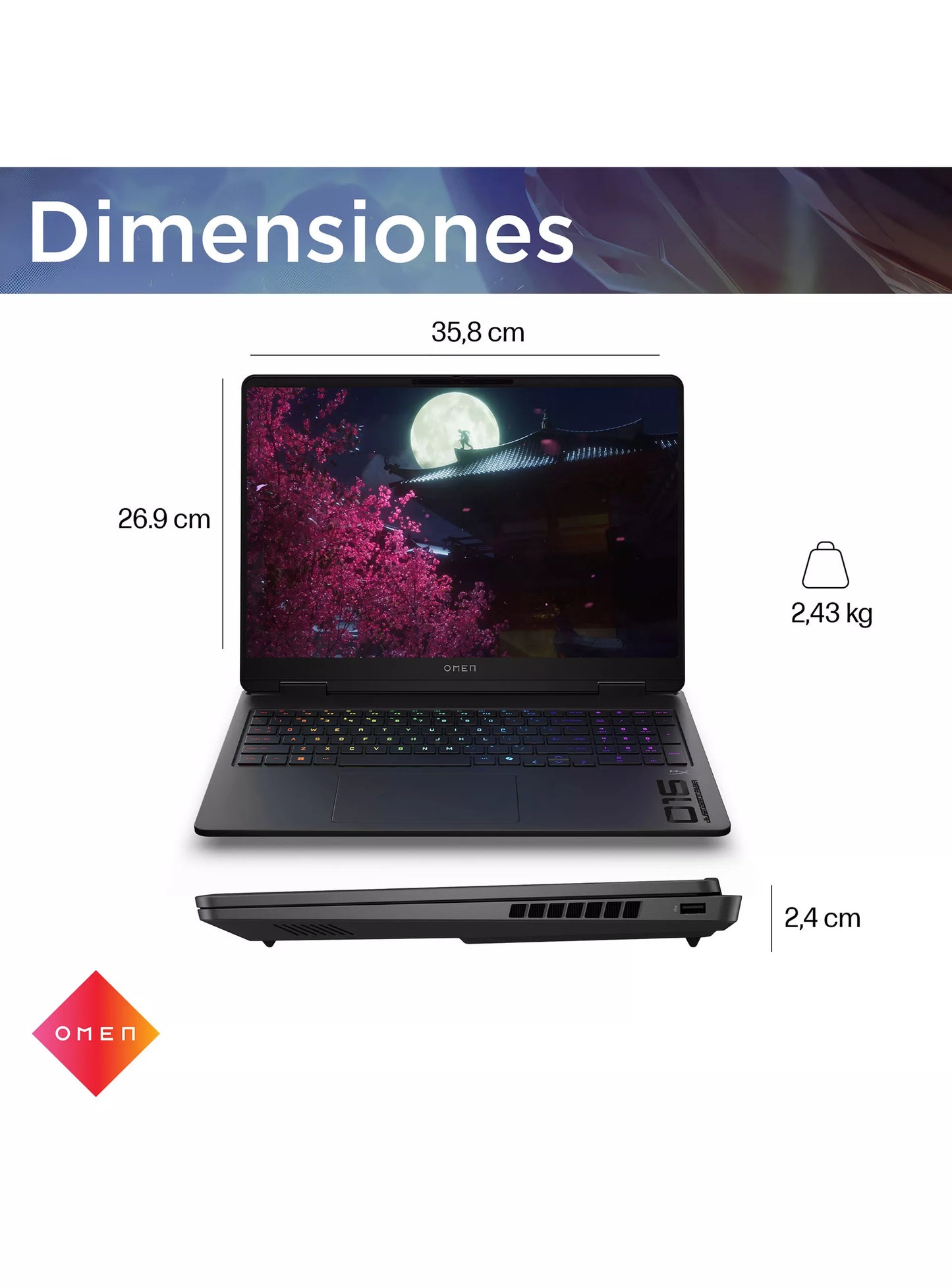 HP OMEN 16” 2K Gaming  Nueva Generación - Intel Core Ultra 7 - NVIDIA GeForce RTX 5060 - 16GB RAM - 1TB SSD