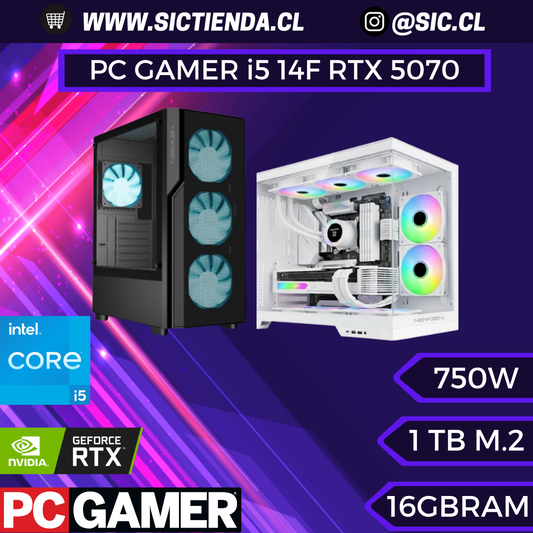 PC GAMER RTX 5070, Intel Core i5-14400F, 16GB RAM DDR5, 1TB M.2 – ARMADO 4-5 DÍAS