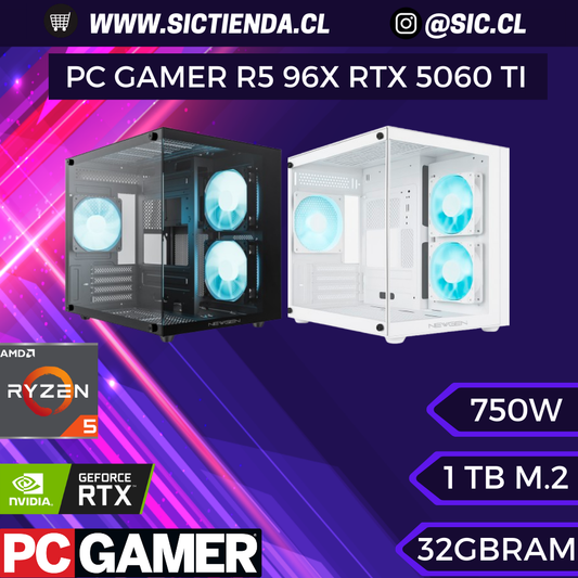 PC GAMER RTX 5060 Ti, AMD Ryzen 5 9600X, 32GB DDR5, 1TB M.2 – ARMADO 4-5 DÍAS