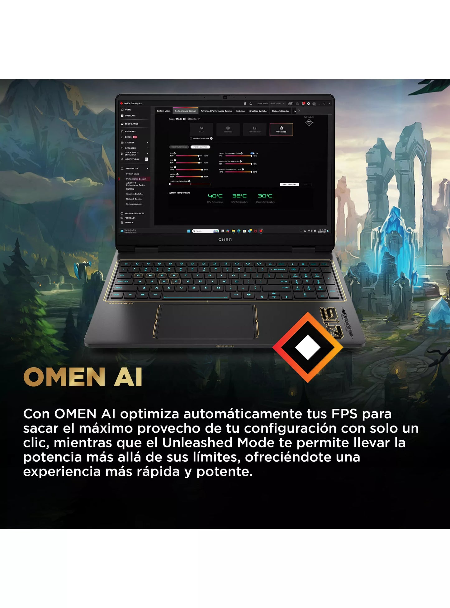 HP OMEN - League of Legends Ltd Ed 16" 2K Gaming Intel Core i7 14650HX - 32GB RAM - NVIDIA GeForce RTX 5060 - 1TB SSD - Shadow Black NUEVO OPEN BOX