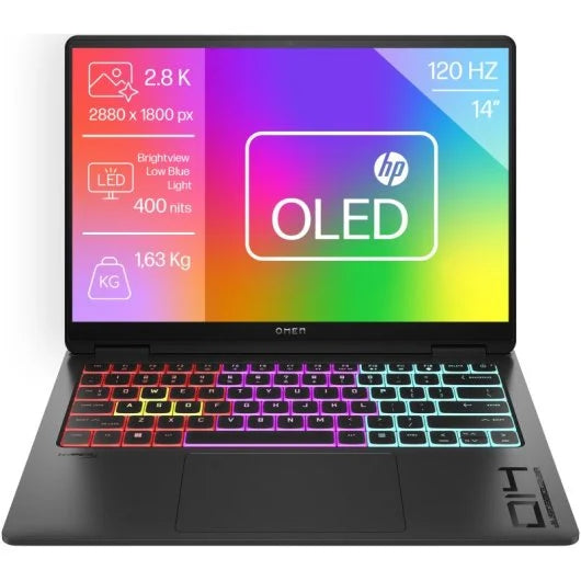 HP OMEN TRASCEND 14 OLED — ULTRA 7 155H RTX 4060 8GB DDR6 14" OLED 2.8K 120HZ 2880x1800 16GB DDR5 7467MhZ 1TB SSD – NUEVO OPEN BOX