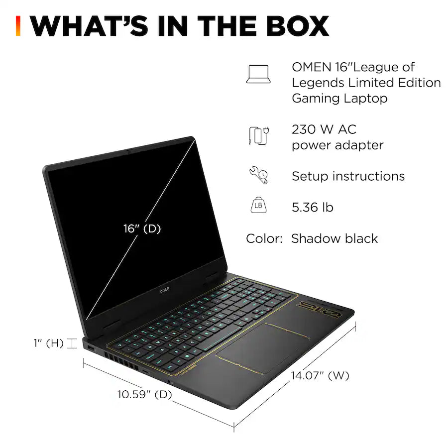 HP OMEN League of Legends Edición Limitada | Intel Core i7-14650HX | RTX 5070 8GB | 240Hz | 32GB RAM DDR5 | 1TB SSD