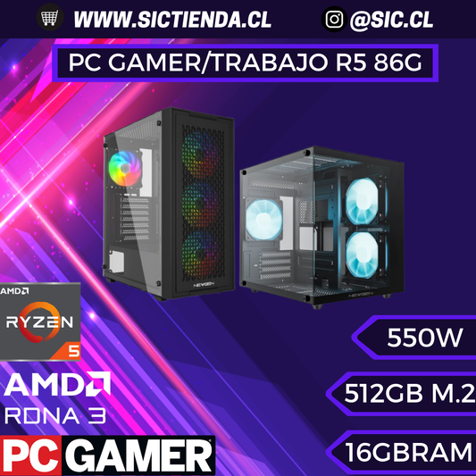 PC GAMER/TRABAJO, AMD Ryzen 5 8600G, 16GB RAM DDR5, 512GB M.2 – ARMADO 4-5 DÍAS