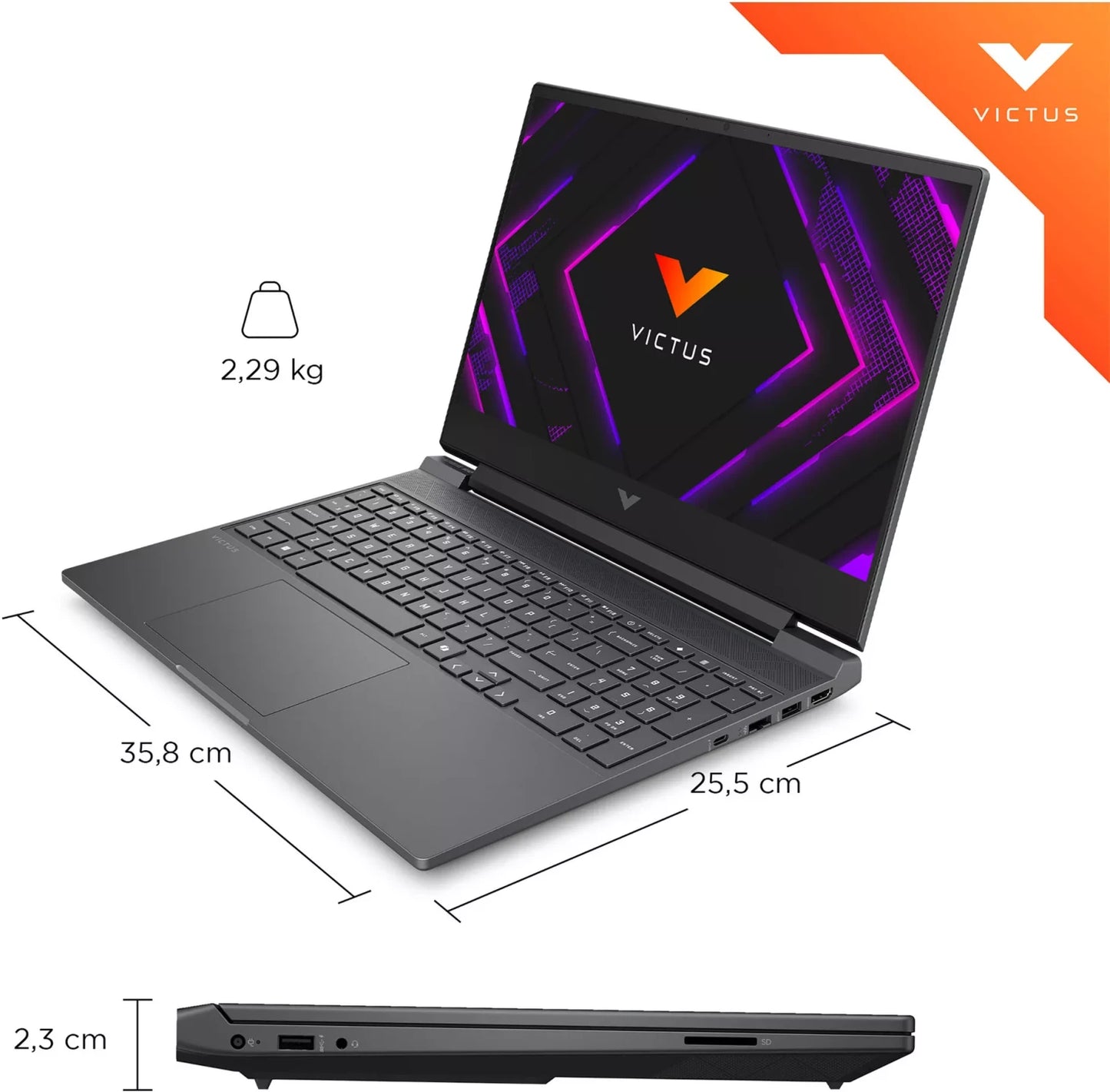 HP Victus 15-fa2019la - Intel Core i7 - NVIDIA GeForce RTX 3050 - 16GB RAM - 1TB SSD