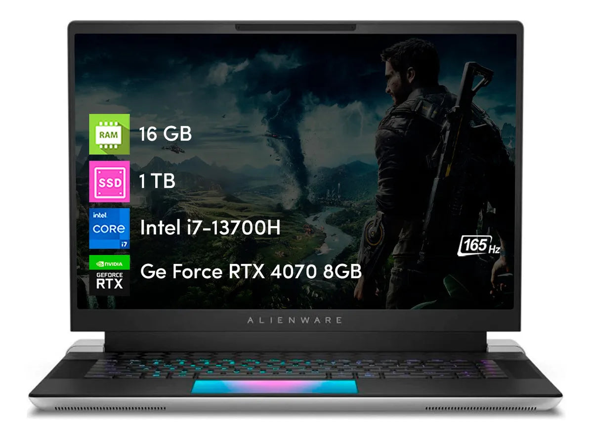 Alienware X16 R1 /i7-13900H RTX 4070 8GB GDDR6 (TDP 140W) 16GB DDR5 6000MHz 1TB SSD Nuevo OpenBox