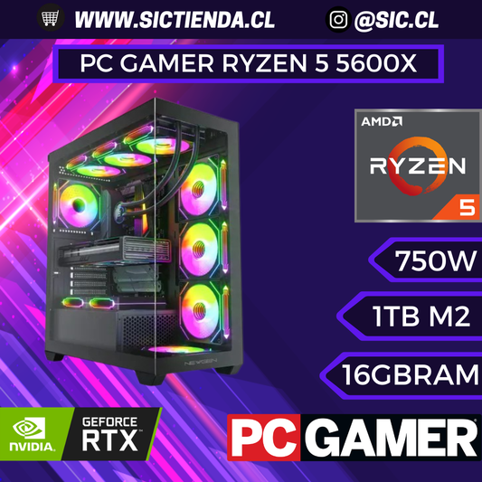 PC GAMER RTX 5070, AMD Ryzen 5 5600X, 16GB RAM 3200MHZ, 1TB M2 ARMADO 2-3 DÍAS