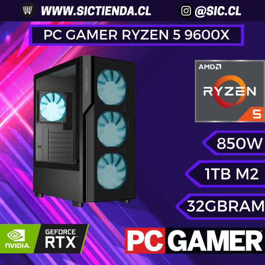 PC GAMER RTX 5070 TI, AMD Ryzen 5 9600X, 32GB DDR5, 1TB M.2 ARMADO 2-3 DÍAS