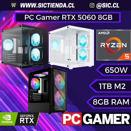 PC Gamer | RTX 5060 8GB | Ryzen 5 5500 | 8GB DDR4 | 1TB