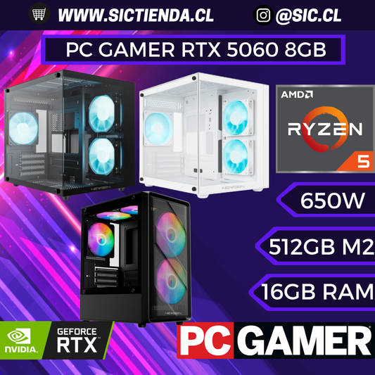 PC Gamer | RTX 5060 8GB | Ryzen 5 8400F | 16GB DDR5 | 512GB SSD M.2