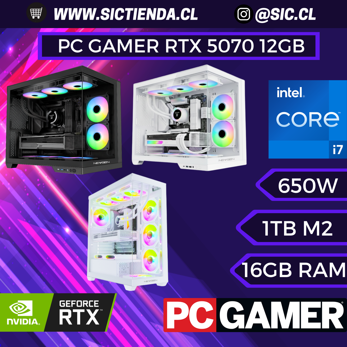 PC Gamer | RTX 5070 12GB | i7-12700KF | 16GB DDR5 | 1TB SSD NVMe