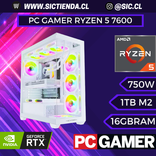 PC Gamer RTX 5070, AMD R5 7600, 16GB DDR5, 1TB M.2 ARMADO 2-3 DÍAS