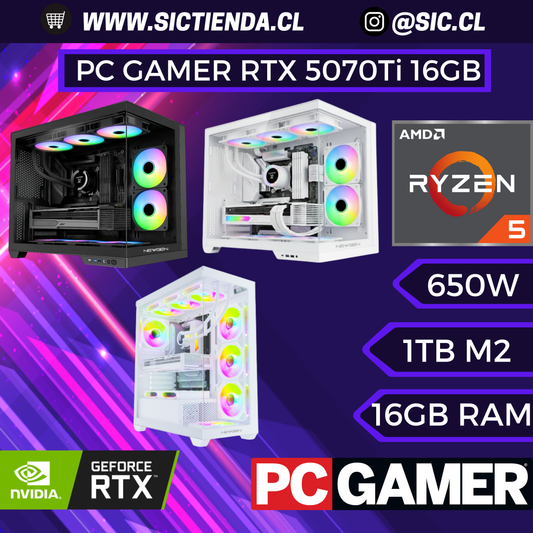 PC Gamer | RTX 5070 Ti 16GB | Ryzen 5 9600X | 16GB DDR5 | 1TB SSD NVMe