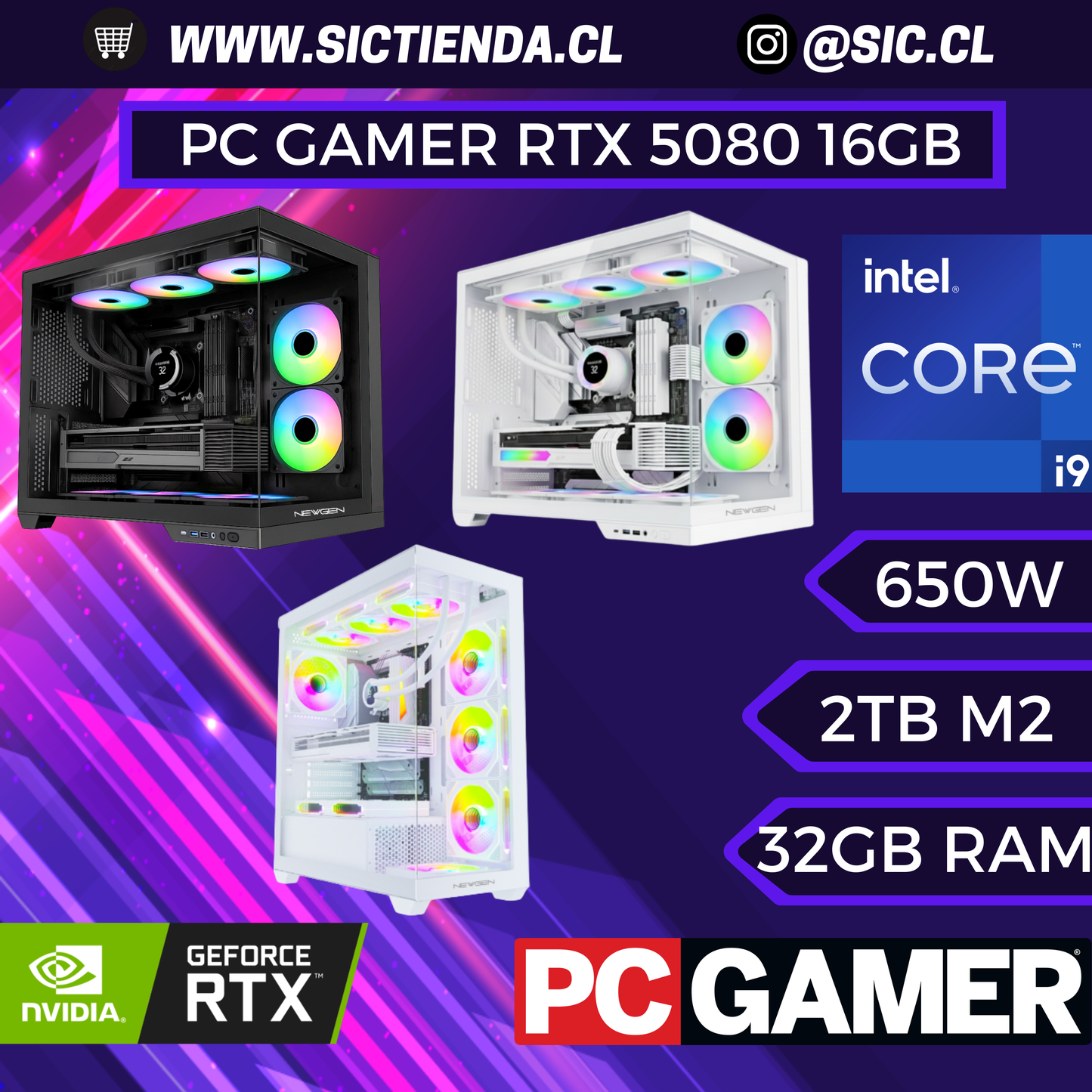 PC Gamer | RTX 5080 16GB | i9-14900KF | 32GB DDR5 | 2TB SSD NVMe