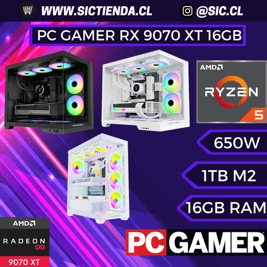 PC Gamer | RX 9070 XT 16GB | Ryzen 5 9600X | 16GB DDR5 | 1TB SSD NVMe