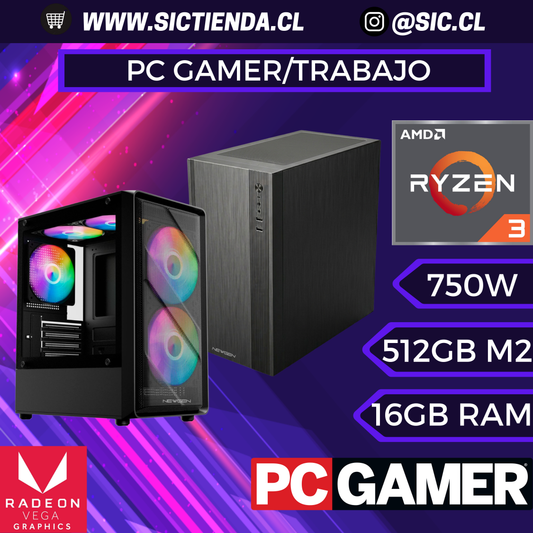 PC Gamer/Trabajo | Ryzen 3 3200G | 16GB DDR4 | 512GB M.2