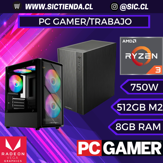 PC Gamer/Trabajo | Ryzen 3 3200G | 8GB DDR4 | 512GB M.2