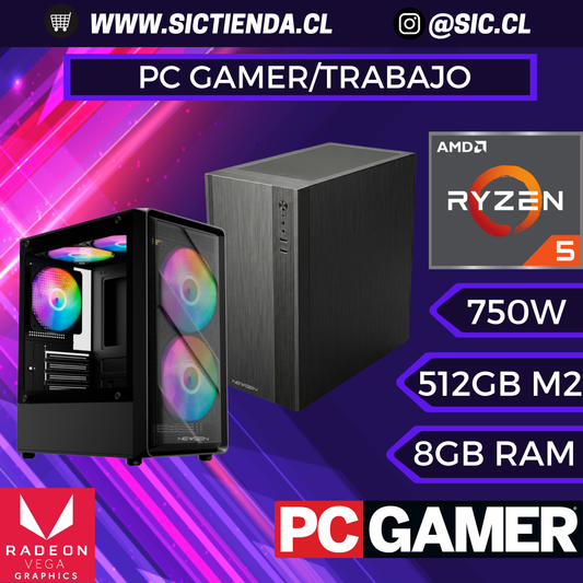 PC Gamer/Trabajo | Ryzen 5 5600G | 8GB DDR4 | 512GB M.2