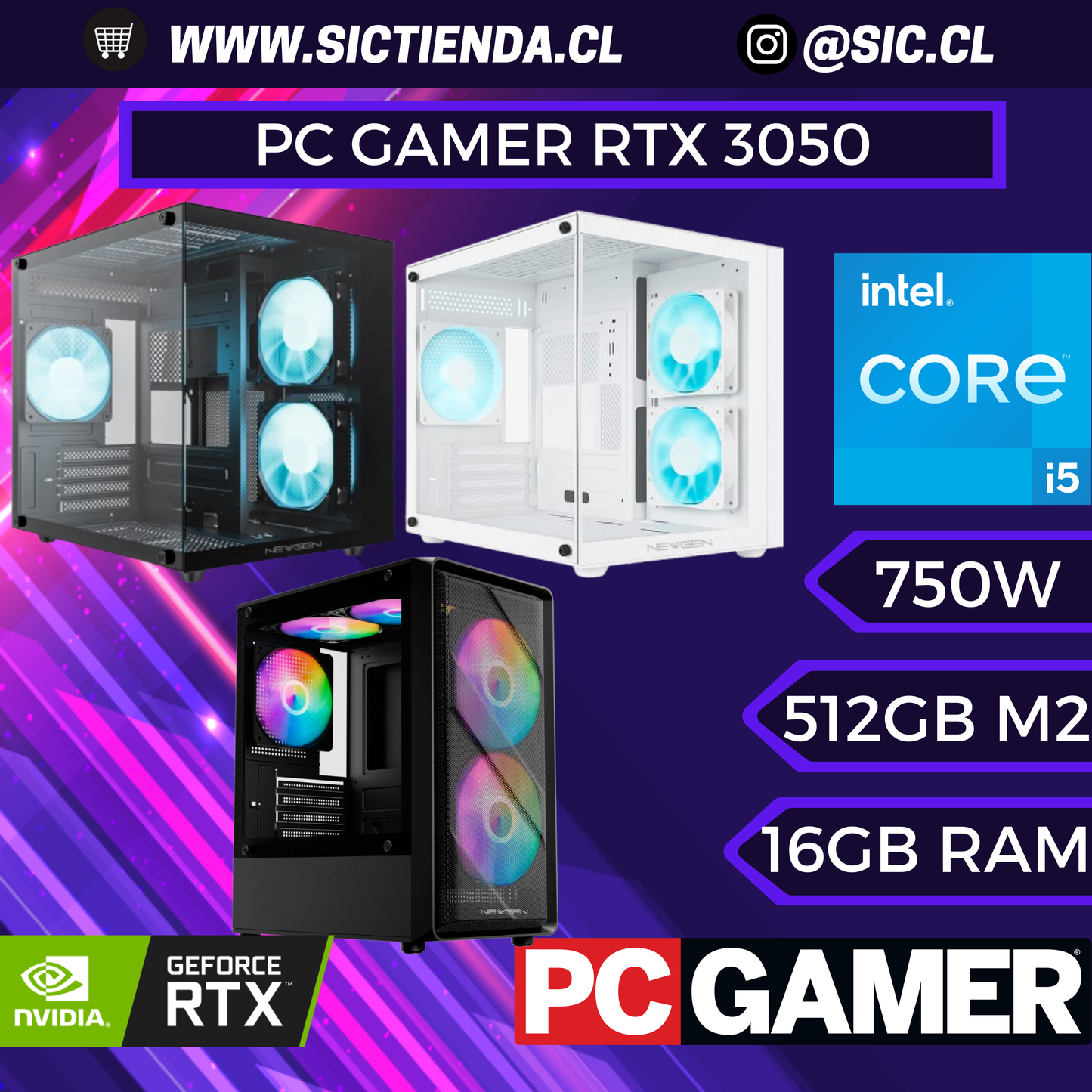 PC Gamer RTX 3050 | Core i5-12400F | 16GB DDR4 | 512GB M.2