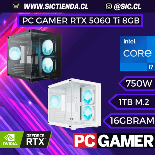 PC Gamer | RTX 5060 Ti 8GB | i7-12700KF | 16GB DDR5 | 1TB SSD NVMe