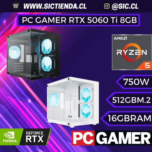 PC Gamer | RTX 5060 Ti 8GB | Ryzen 5 8400F | 16GB DDR5 | 512GB SSD M.2